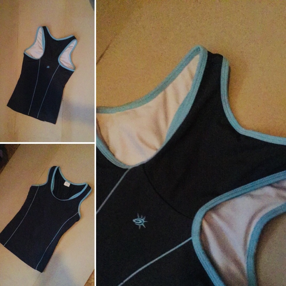 Grey and blue Sports tank top